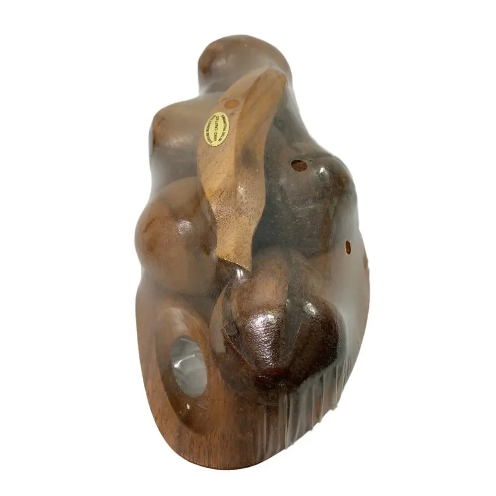 6 Wooden Fruit‎ & Leaf Shape Bowl Hand Crafted In Package Vintage Monkey Pod